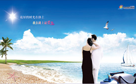 蜜月旅游婚博会宣传彩页设计