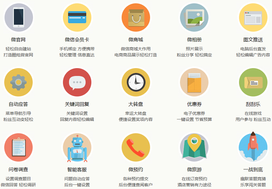 更多微信公众平台服务功能